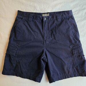 Croft & Barrow Navy Cargo Shorts 36W 9" Inseam 100% Cotton